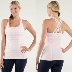 Lululemon Energy Tank Slalom Pretty Pink Fitted, Size 8